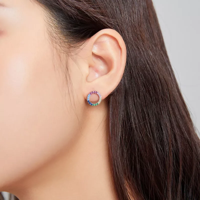 (imagen para) Estos aretes de estilo Pandora con forma geométrica - BSE482 - Ver 8