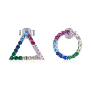 (imagen para) Estos aretes de estilo Pandora con forma geométrica - BSE482