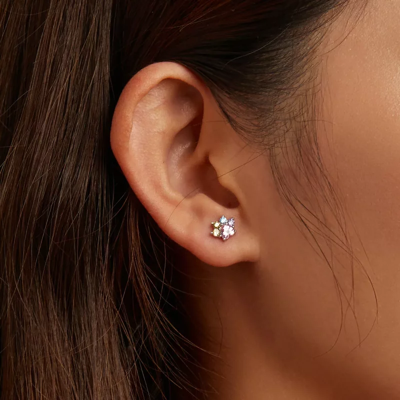 (imagen para) Estos aretes de garra lindos estilo Pandora con circonitas coloridas - SCE1334 - Ver 6