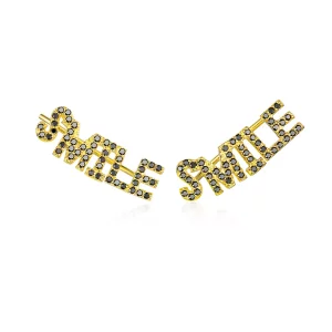 Estos aretes estilo Pandora con forma de sonrisa - SCE764 (imagen para) Estos aretes estilo Pandora con forma de sonrisa - SCE764