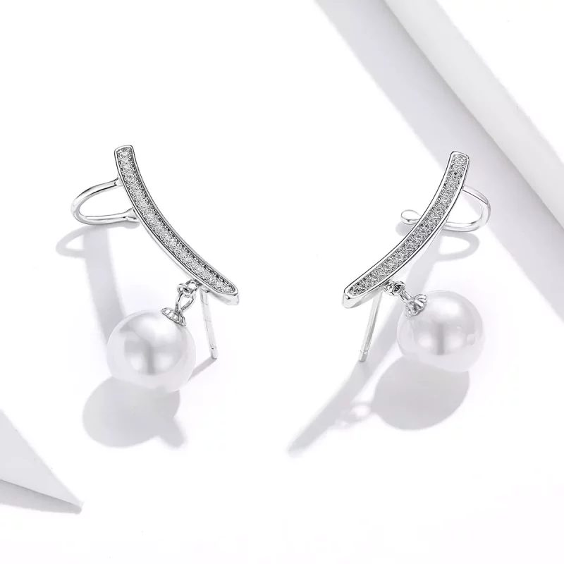 (imagen para) Estos aretes estilo Pandora con perlas - BSE299 - Ver 2