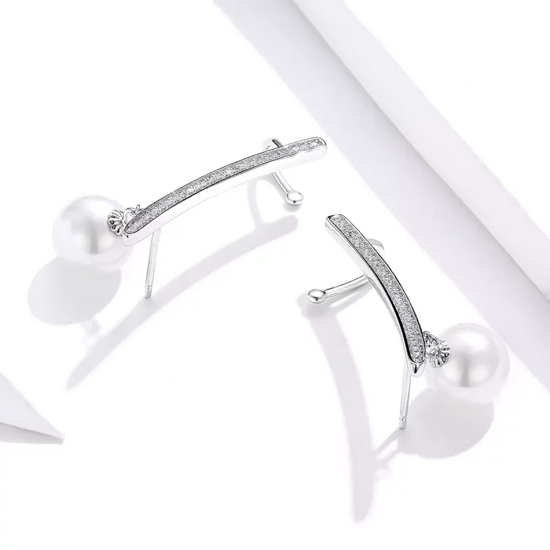 (imagen para) Estos aretes estilo Pandora con perlas - BSE299 - Ver 3