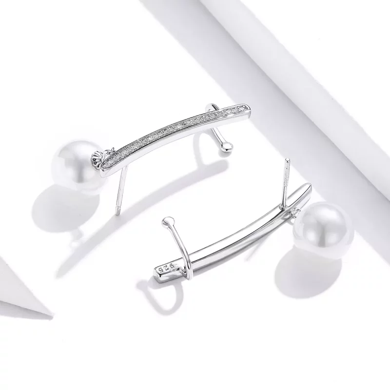 (imagen para) Estos aretes estilo Pandora con perlas - BSE299 - Ver 4