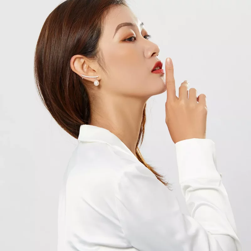 (imagen para) Estos aretes estilo Pandora con perlas - BSE299 - Ver 6