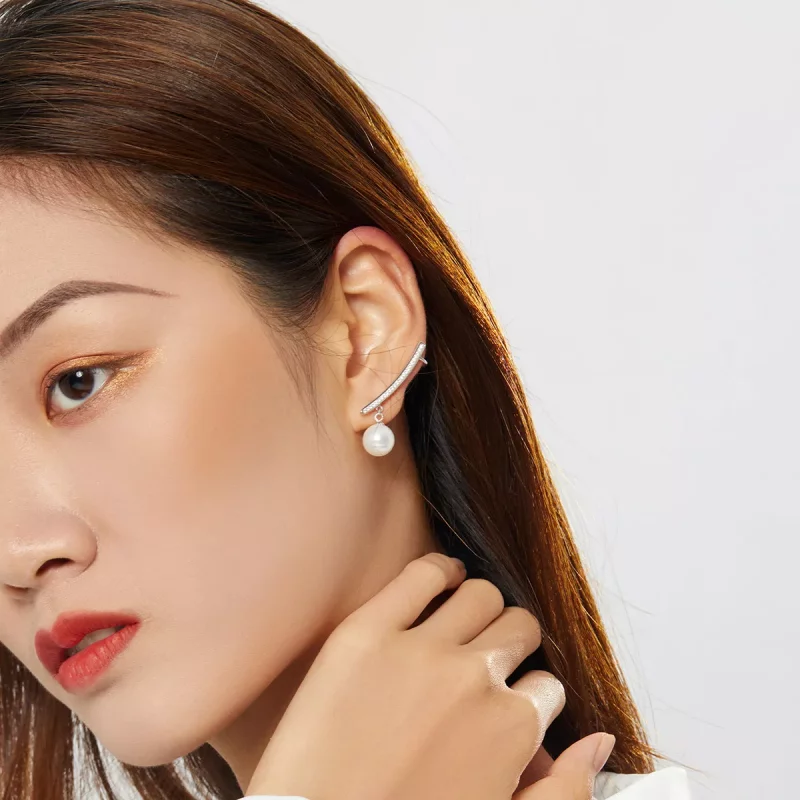 (imagen para) Estos aretes estilo Pandora con perlas - BSE299 - Ver 7