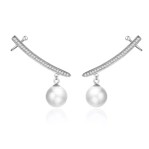 Estos aretes estilo Pandora con perlas - BSE299 (imagen para) Estos aretes estilo Pandora con perlas - BSE299