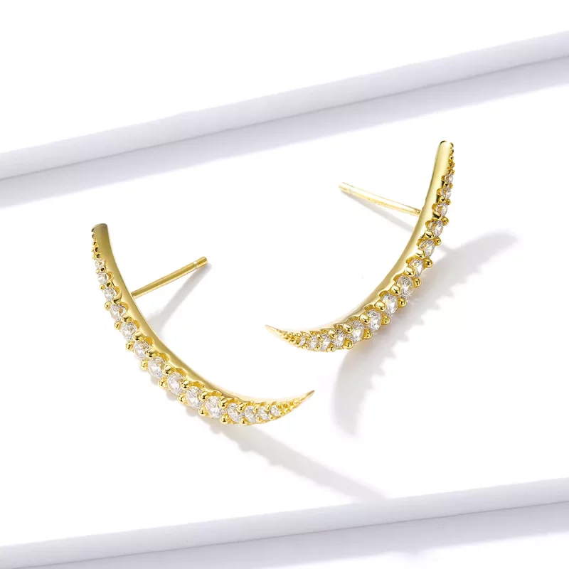 (imagen para) Estos Pendientes de Estilo Pandora con Media Luna - BSE314 - Ver 2