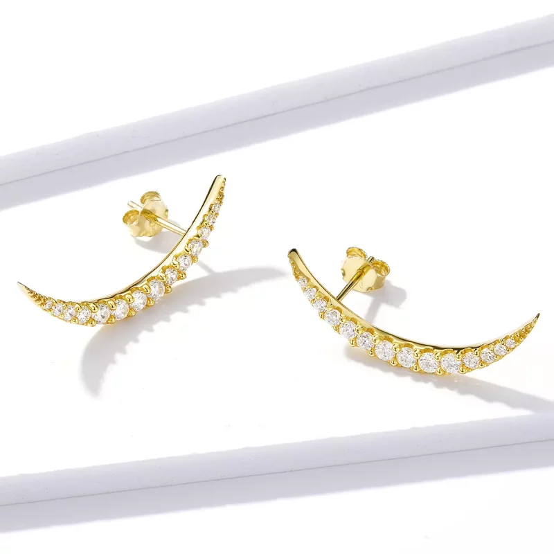 (imagen para) Estos Pendientes de Estilo Pandora con Media Luna - BSE314 - Ver 3
