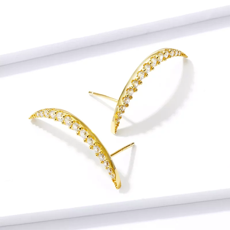(imagen para) Estos Pendientes de Estilo Pandora con Media Luna - BSE314 - Ver 4