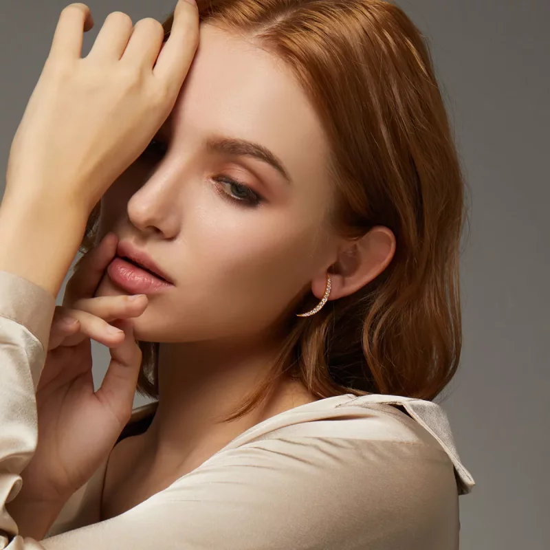 (imagen para) Estos Pendientes de Estilo Pandora con Media Luna - BSE314 - Ver 6