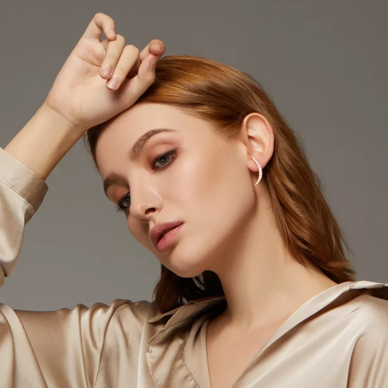 (imagen para) Estos Pendientes de Estilo Pandora con Media Luna - BSE314 - Ver 7