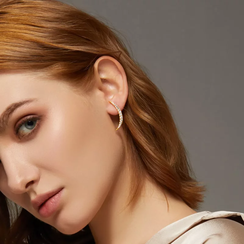 (imagen para) Estos Pendientes de Estilo Pandora con Media Luna - BSE314 - Ver 8