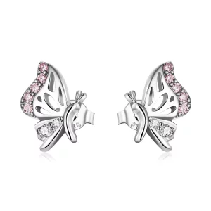 (imagen para) Estos pendientes de mariposa delicados estilo Pandora - BSE574