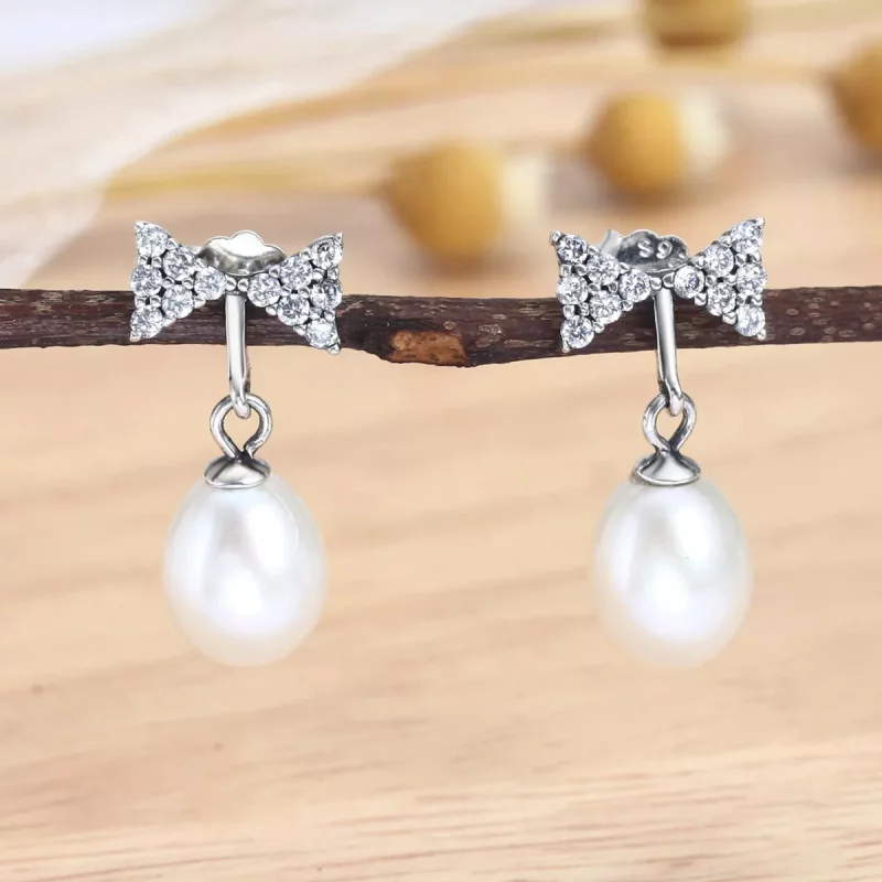 (imagen para) Estos pendientes elegantes de estilo Pandora Style Light Stud - VSE101 - Ver 3