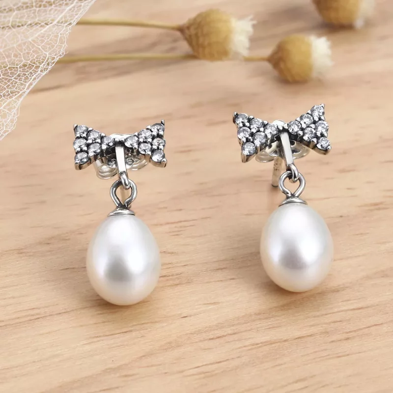 (imagen para) Estos pendientes elegantes de estilo Pandora Style Light Stud - VSE101 - Ver 4