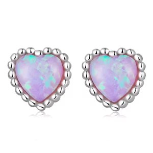 (imagen para) Estos son los aretes de perno Pandora Style Opal Love - SCE1383