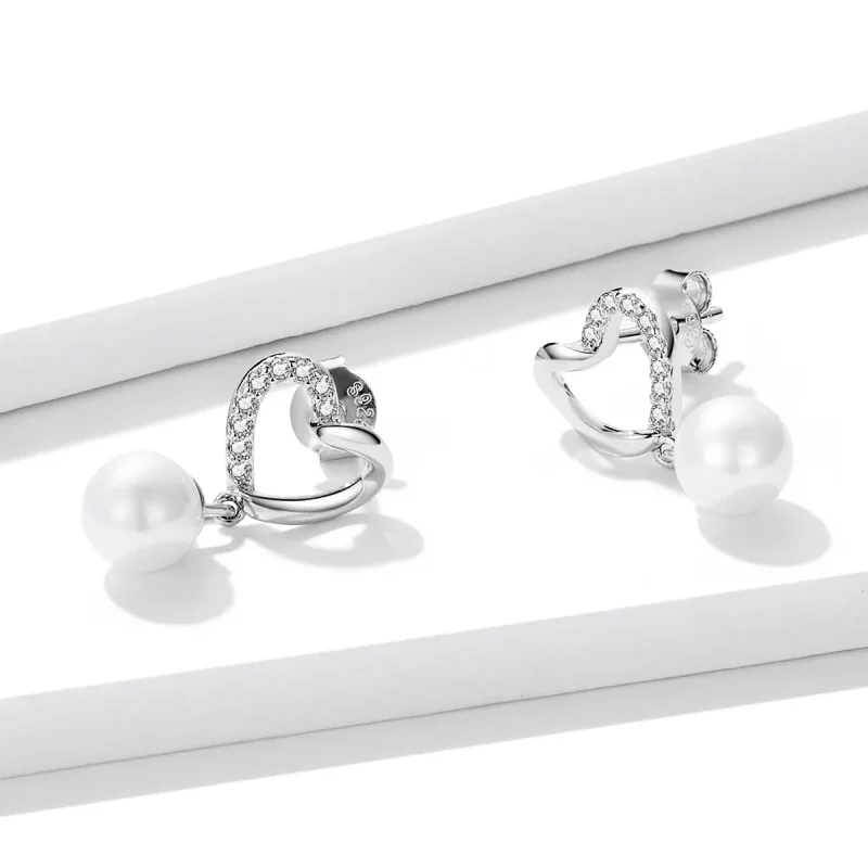 (imagen para) Pandora Style Love Shell Beads-Elegantes aretes - BSE552 - Ver 3