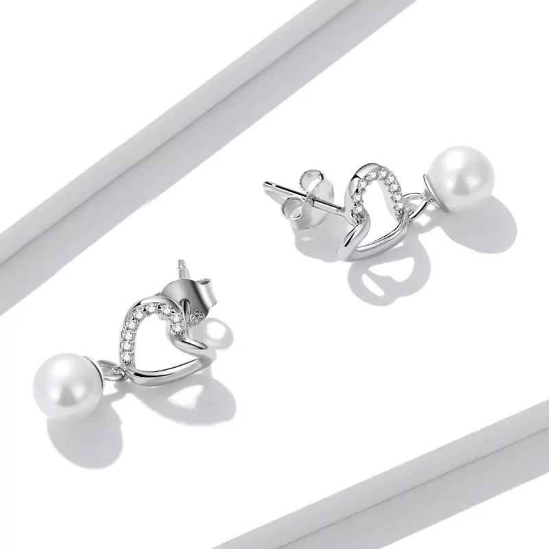 (imagen para) Pandora Style Love Shell Beads-Elegantes aretes - BSE552 - Ver 4