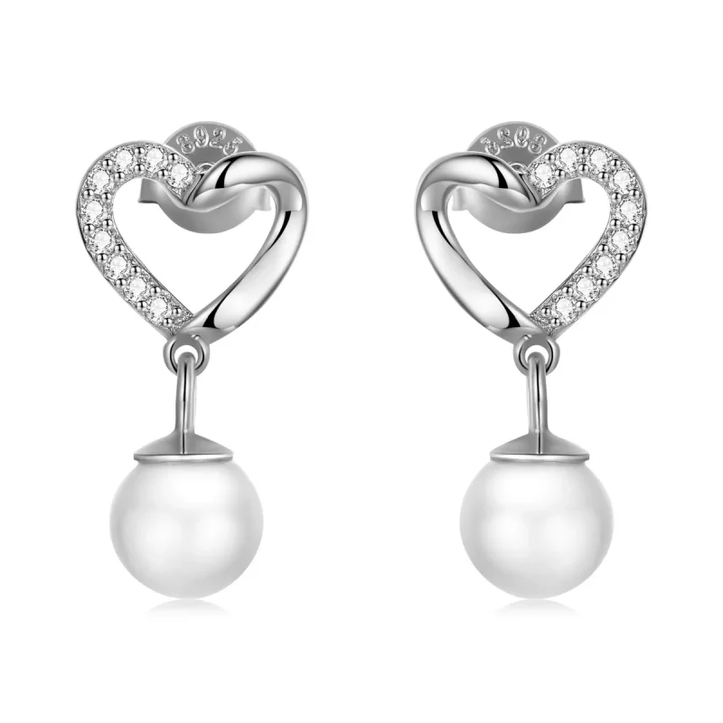 (imagen para) Pandora Style Love Shell Beads-Elegantes aretes - BSE552