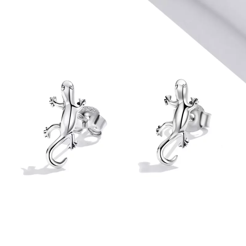 (imagen para) Pendientes de botón creativos estilo Pandora con forma de gecko - SCE1292 - Ver 3