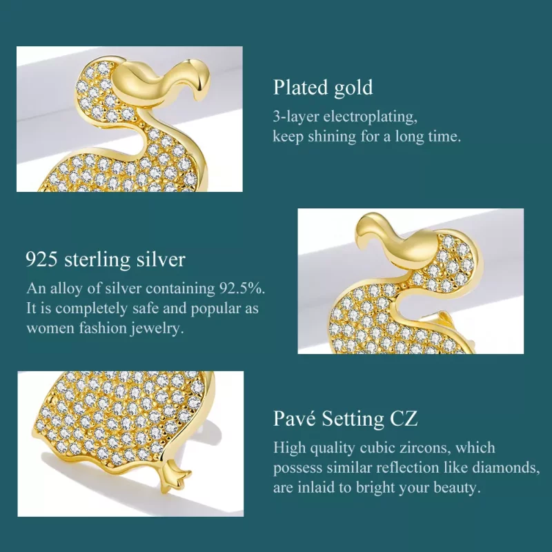 (imagen para) Pendientes de botón de estilo Pandora con diseño de ave dodo - BSE370 - Ver 3