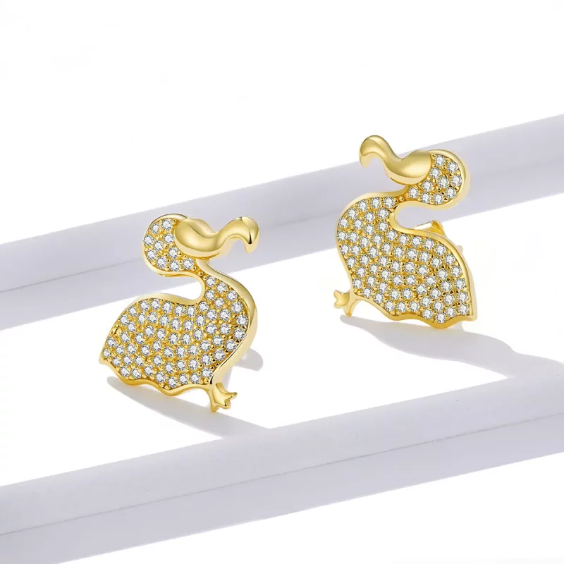 (imagen para) Pendientes de botón de estilo Pandora con diseño de ave dodo - BSE370 - Ver 4