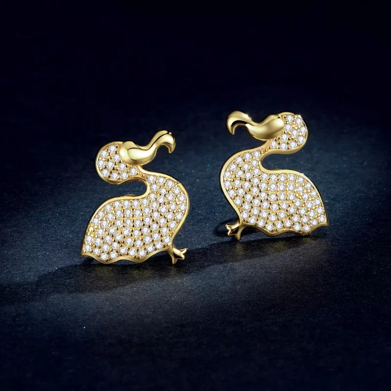 (imagen para) Pendientes de botón de estilo Pandora con diseño de ave dodo - BSE370 - Ver 6