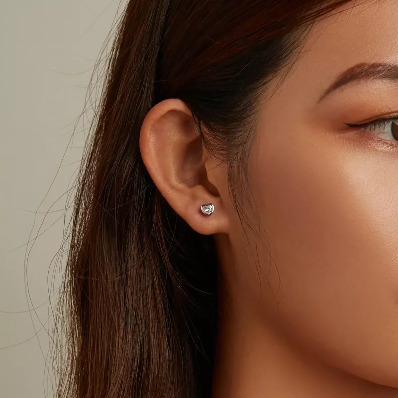 (imagen para) Pendientes de botón de estilo Pandora con diseño simple de amor - SCE1352-VT - Ver 5