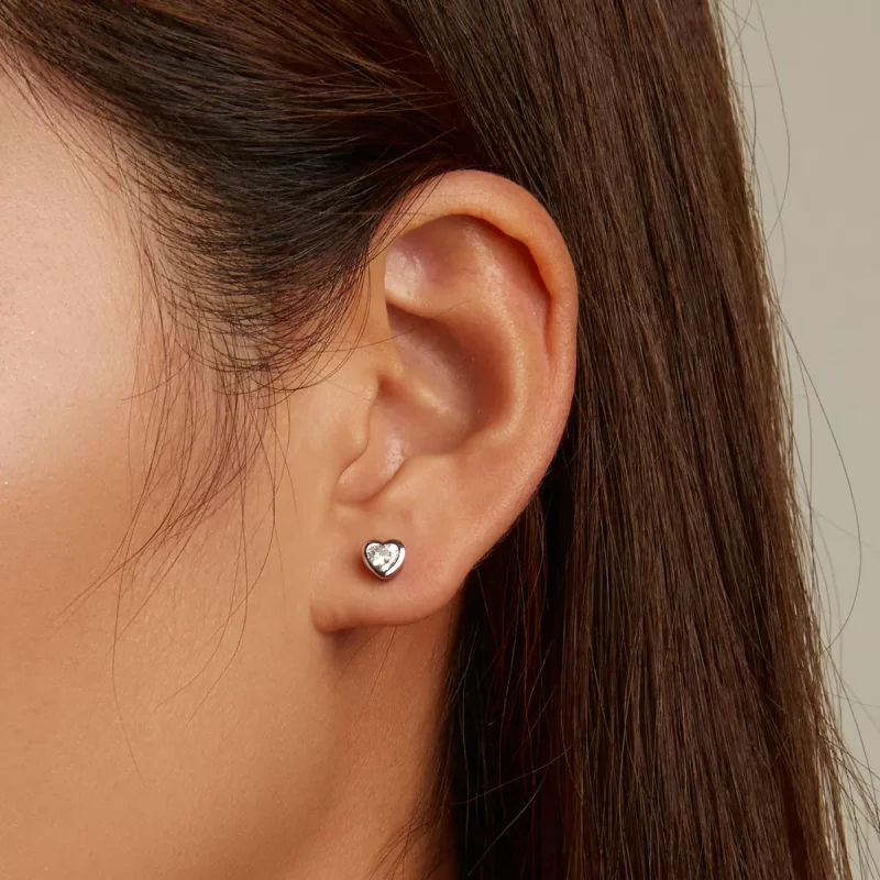 (imagen para) Pendientes de botón de estilo Pandora con diseño simple de amor - SCE1352-VT - Ver 8