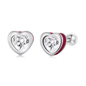 (imagen para) Pendientes de botón de estilo Pandora con diseño simple de amor - SCE1352-VT