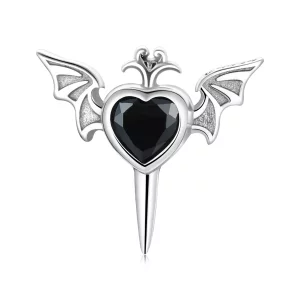 (imagen para) Pendientes de Botón Estilo Pandora con Alas de Amor - SCE1179-BK