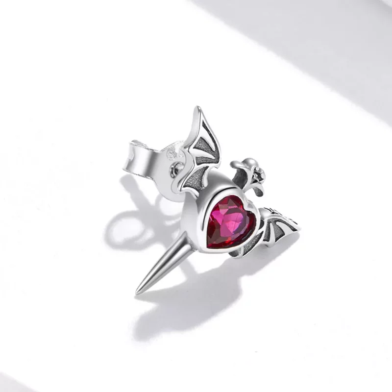 (imagen para) Pendientes de botón estilo Pandora con alas de amor - SCE1179 - Ver 3