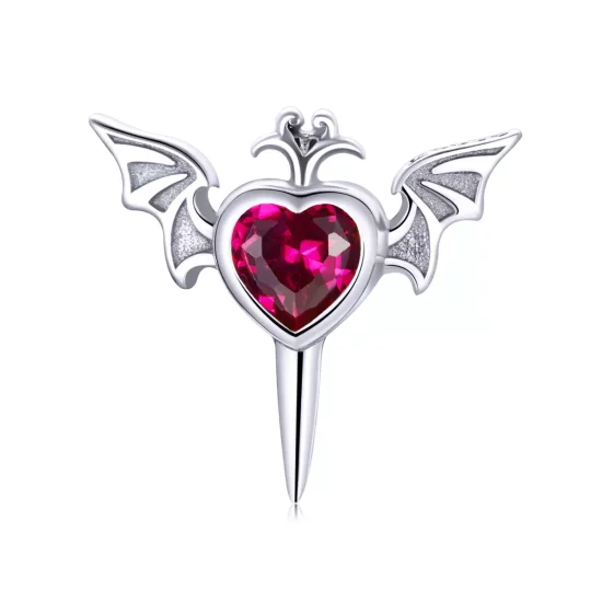 (imagen para) Pendientes de botón estilo Pandora con alas de amor - SCE1179