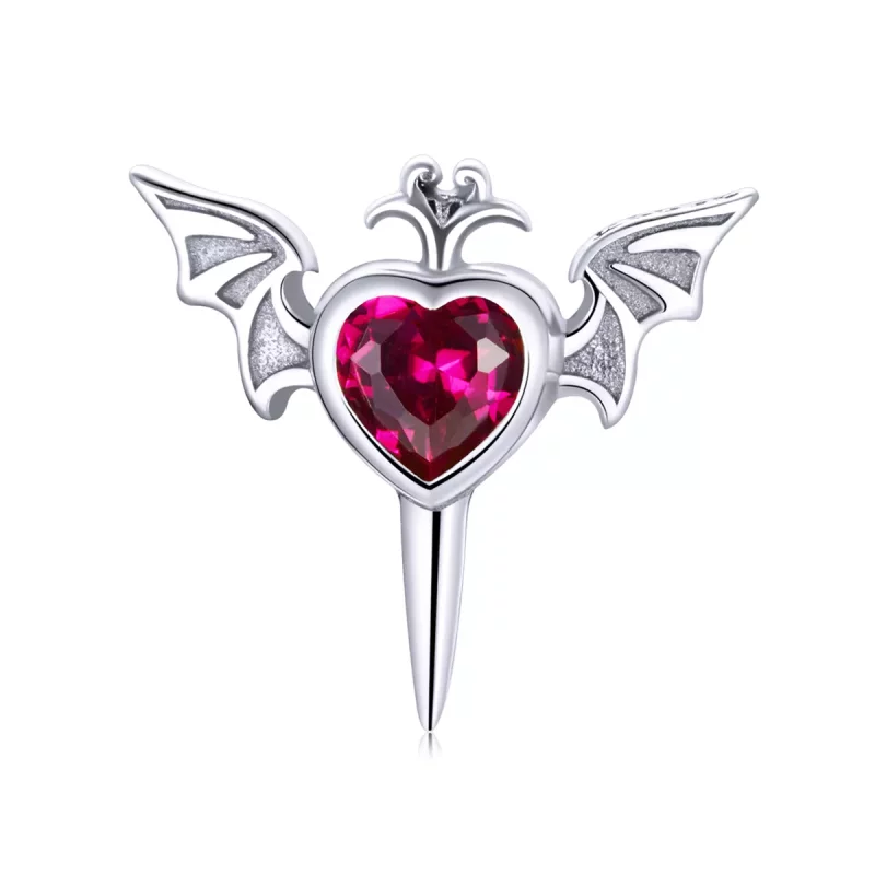 (imagen para) Pendientes de botón estilo Pandora con alas de amor - SCE1179