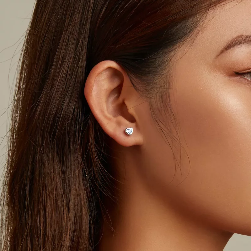 (imagen para) Pendientes de botón estilo Pandora con diseño de amor simple - SCE1352-LB - Ver 5