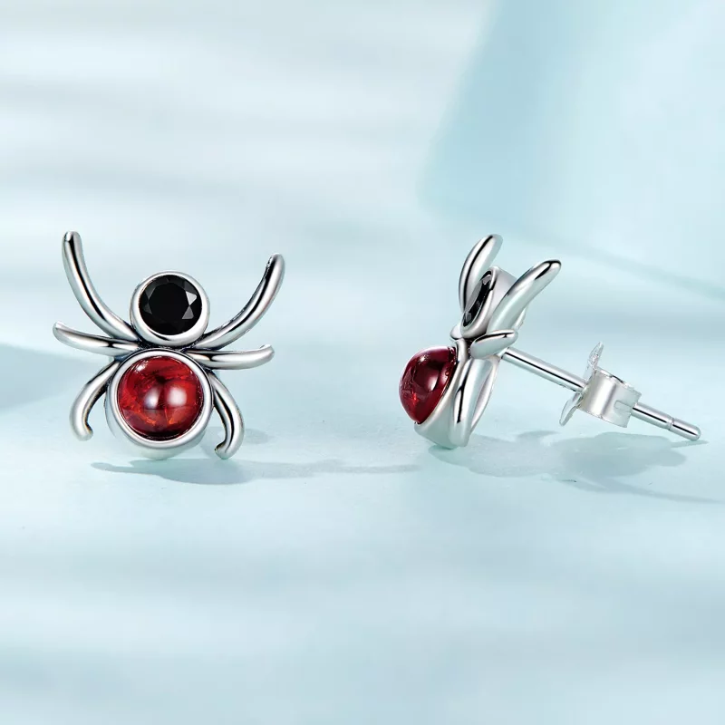 (imagen para) Pendientes de botón estilo Pandora con diseño de araña - SCE1517 - Ver 3