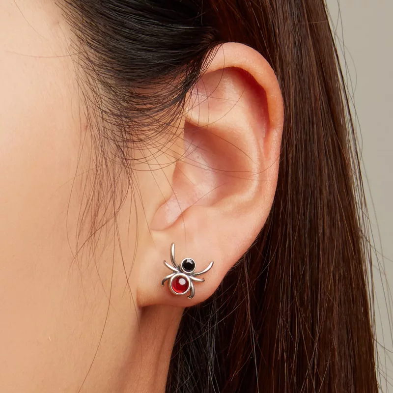 (imagen para) Pendientes de botón estilo Pandora con diseño de araña - SCE1517 - Ver 7