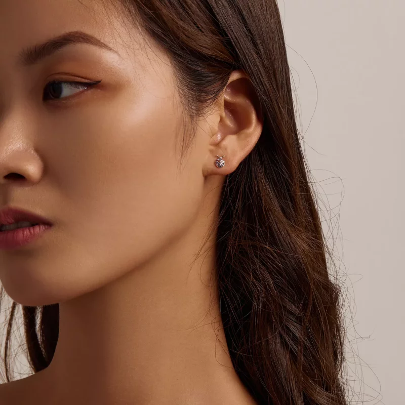 (imagen para) Pendientes de botón estilo Pandora con escarabajos coloridos - BSE560 - Ver 6