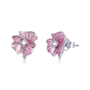 (imagen para) Pendientes de botón estilo Pandora con estambres florecientes - BSE471