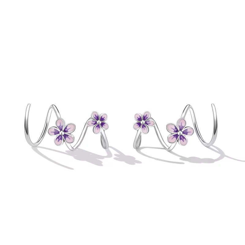 (imagen para) Pendientes de botón estilo Pandora con flores - SCE1462 - Ver 2