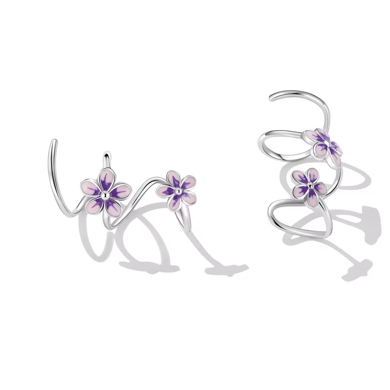 (imagen para) Pendientes de botón estilo Pandora con flores - SCE1462 - Ver 3