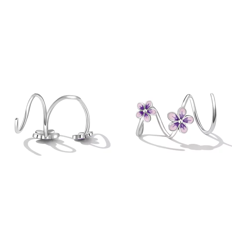 (imagen para) Pendientes de botón estilo Pandora con flores - SCE1462 - Ver 4