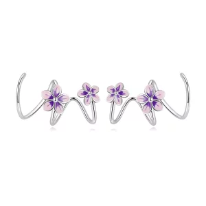 (imagen para) Pendientes de botón estilo Pandora con flores - SCE1462