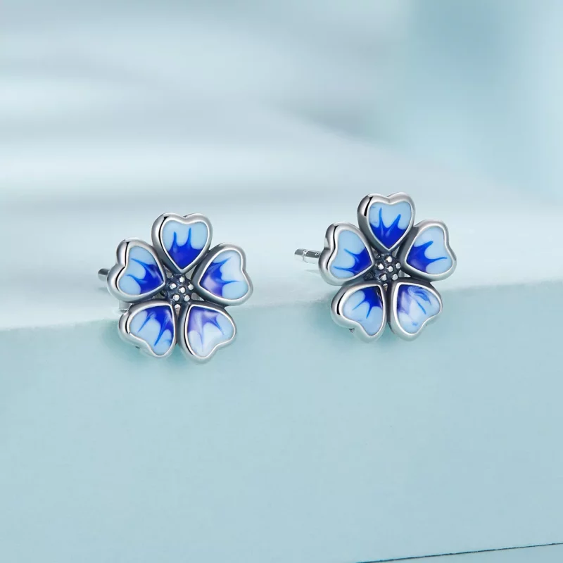 (imagen para) Pendientes de botón estilo Pandora con flores - SCE1513 - Ver 2