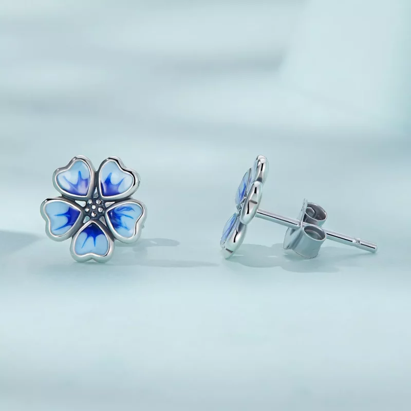 (imagen para) Pendientes de botón estilo Pandora con flores - SCE1513 - Ver 3
