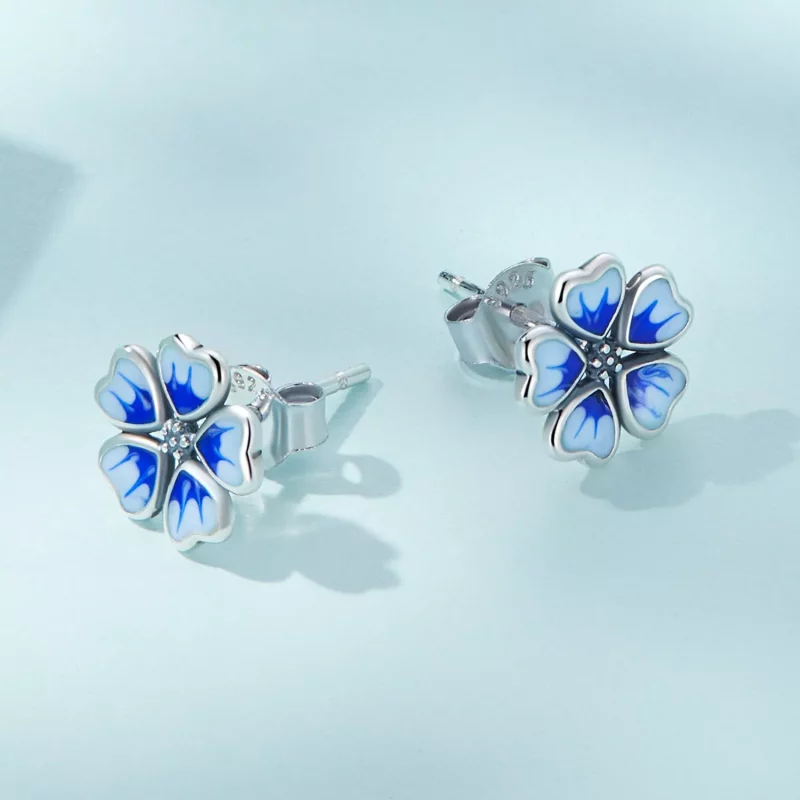 (imagen para) Pendientes de botón estilo Pandora con flores - SCE1513 - Ver 4