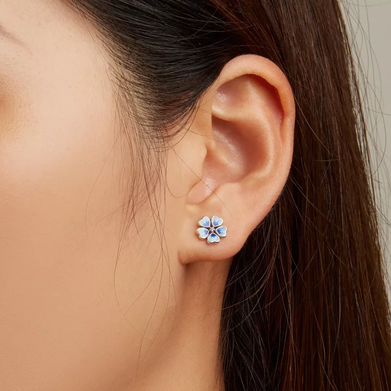 (imagen para) Pendientes de botón estilo Pandora con flores - SCE1513 - Ver 5