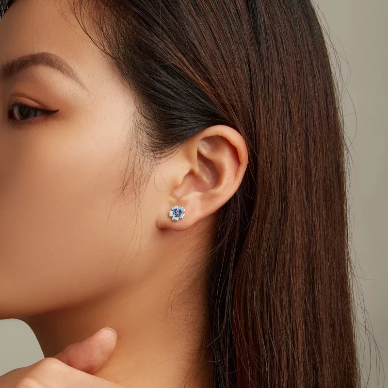 (imagen para) Pendientes de botón estilo Pandora con flores - SCE1513 - Ver 6