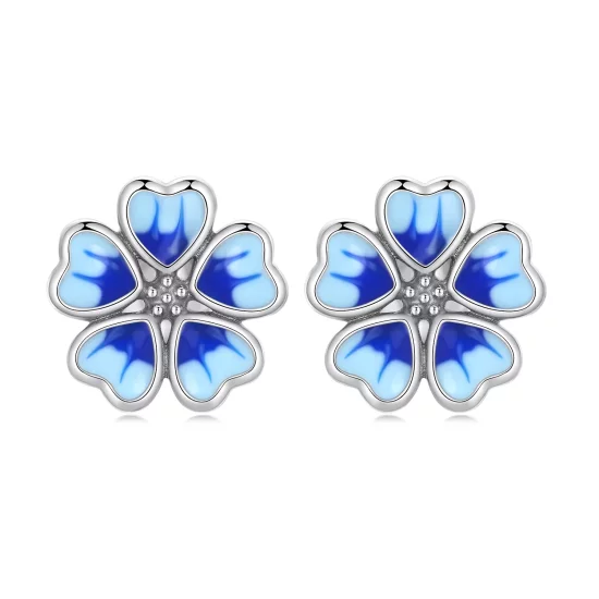 (imagen para) Pendientes de botón estilo Pandora con flores - SCE1513