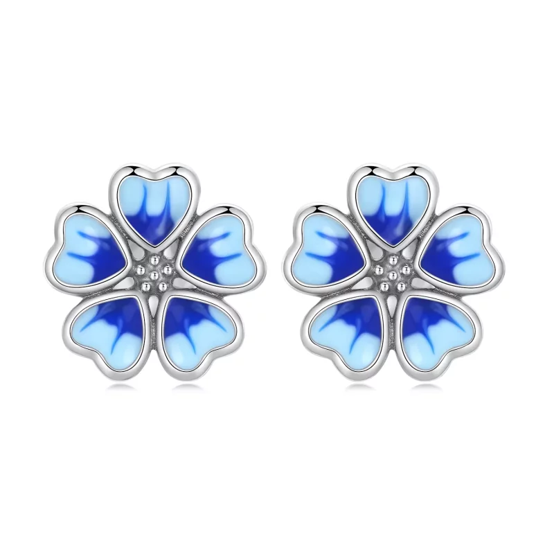(imagen para) Pendientes de botón estilo Pandora con flores - SCE1513